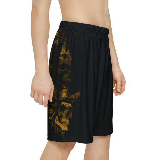 Gold Skull Blend Men’s Sports Shorts